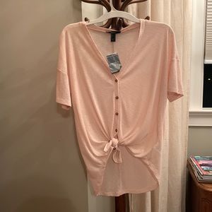 Forever 21 Button-Down Tie-Front Shirt